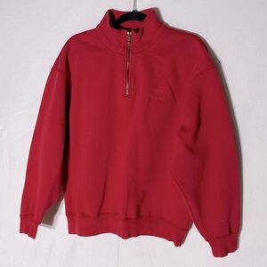 Vintage Northern Spirit Wear Red 1/4 Zip Mock Neck Pullover Sweatshirt S